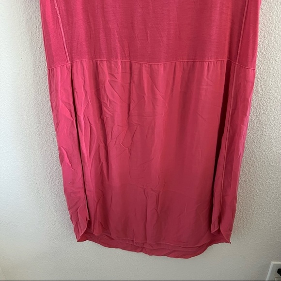 Splendid Rayon Voile Shift Dress Pink Blaze Exposed Zip Large - Picture 4 of 10